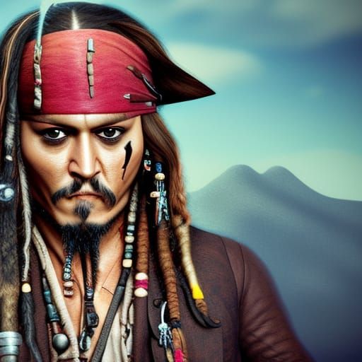 Sad Jack Sparrow Figurine in Matte Painting Style