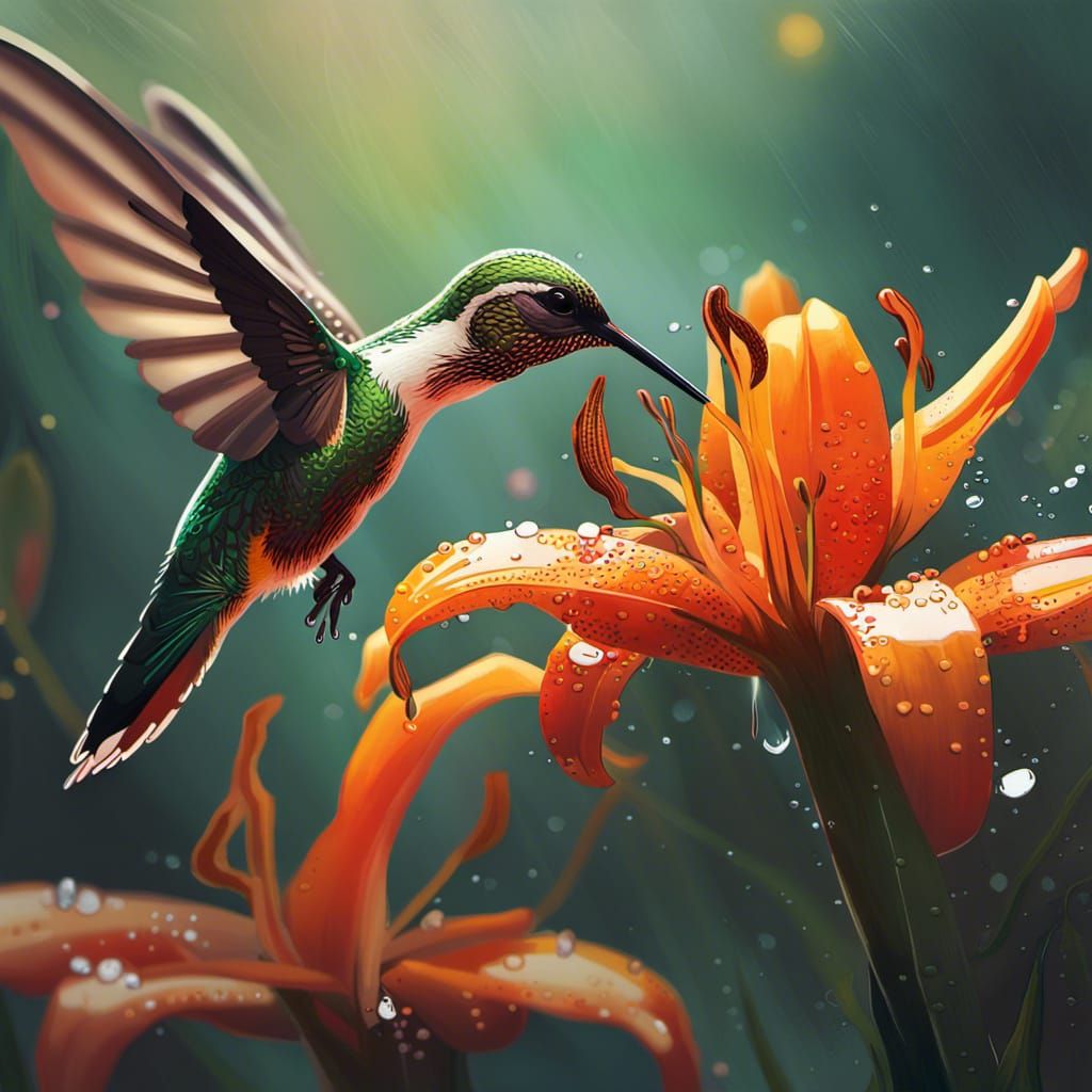 Hummingbird and Tiger Lily Album Cover Art