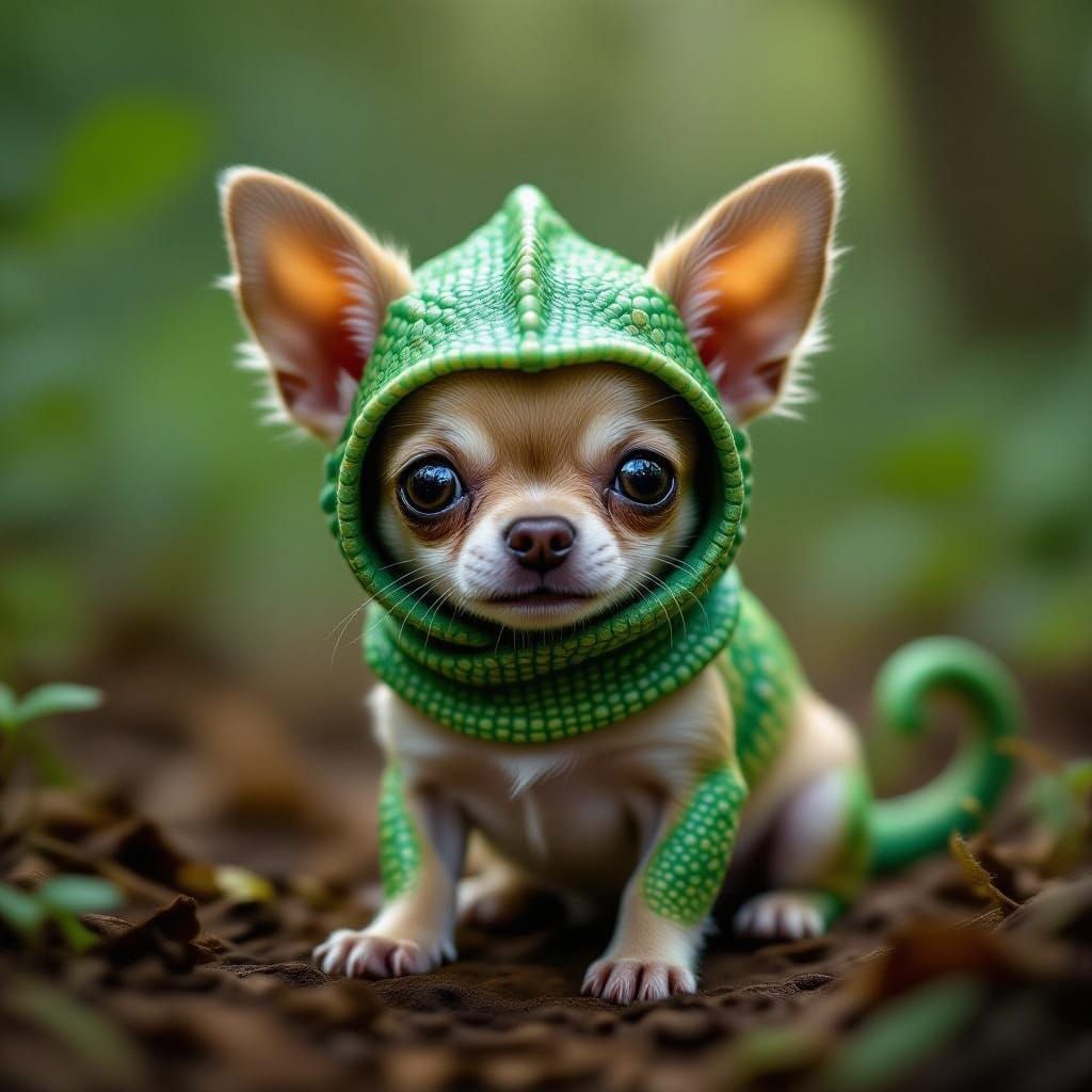 Enchanted Chihuahua Chameleon Rainforest Creature