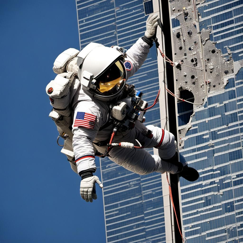 Astronaut Free Climbing World Trade Center