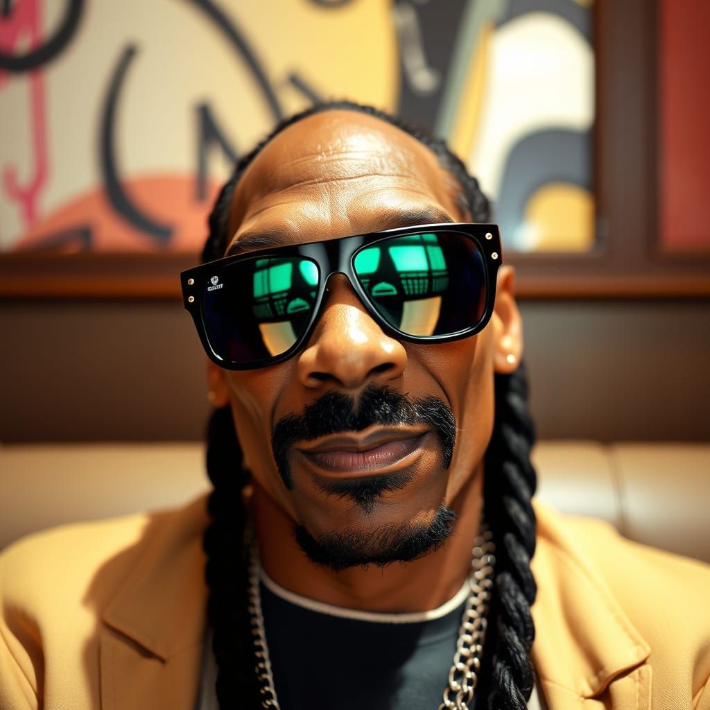 Snoop Dogg Portrait with Reflective Sunglasses