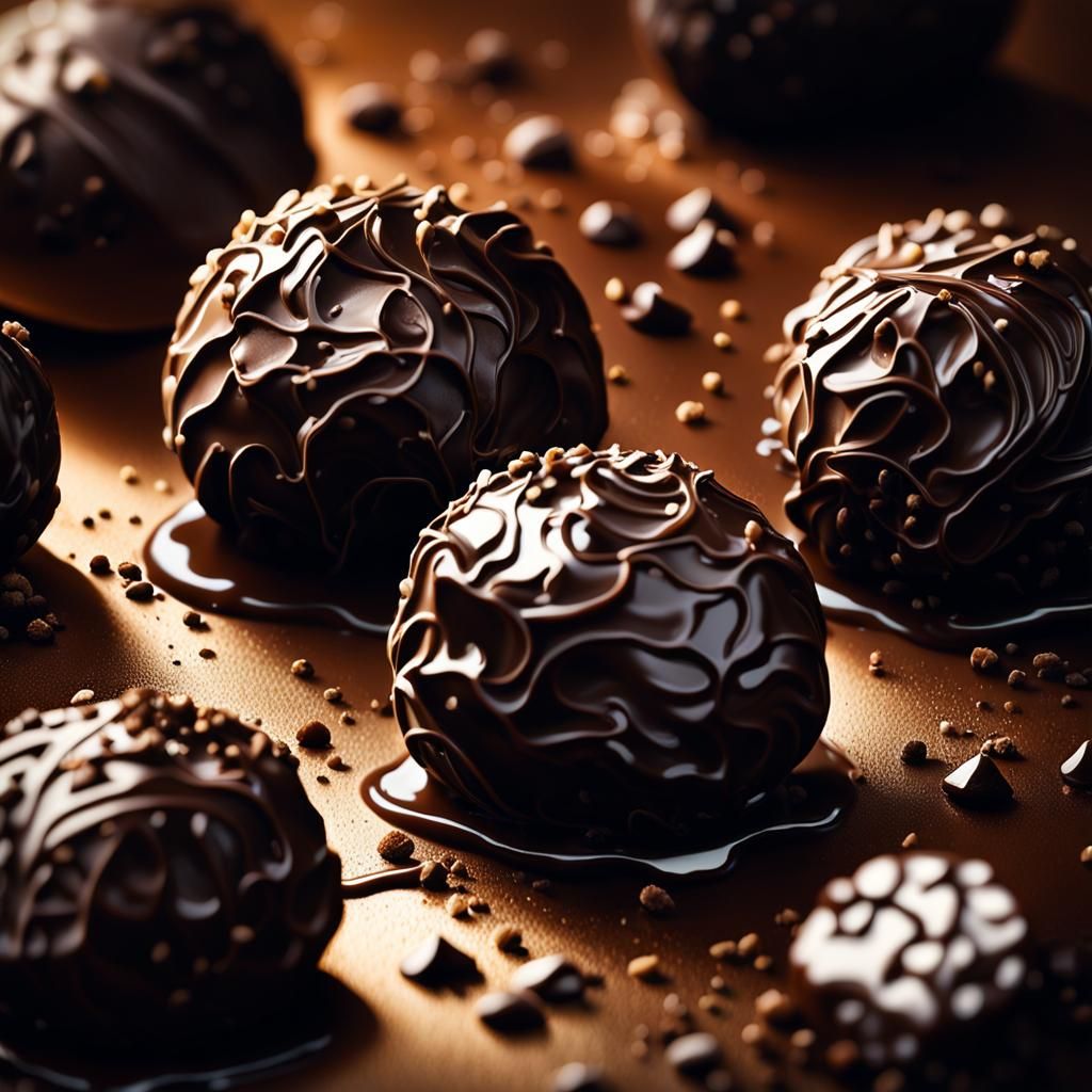 Luxurious Truffle Close-Up in Earthy Oil Painting Style