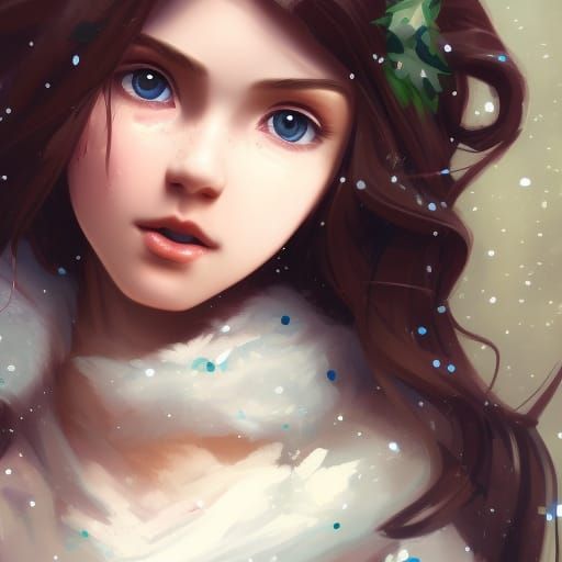 Festive Girl Portrait in Hyperdetailed Art Style