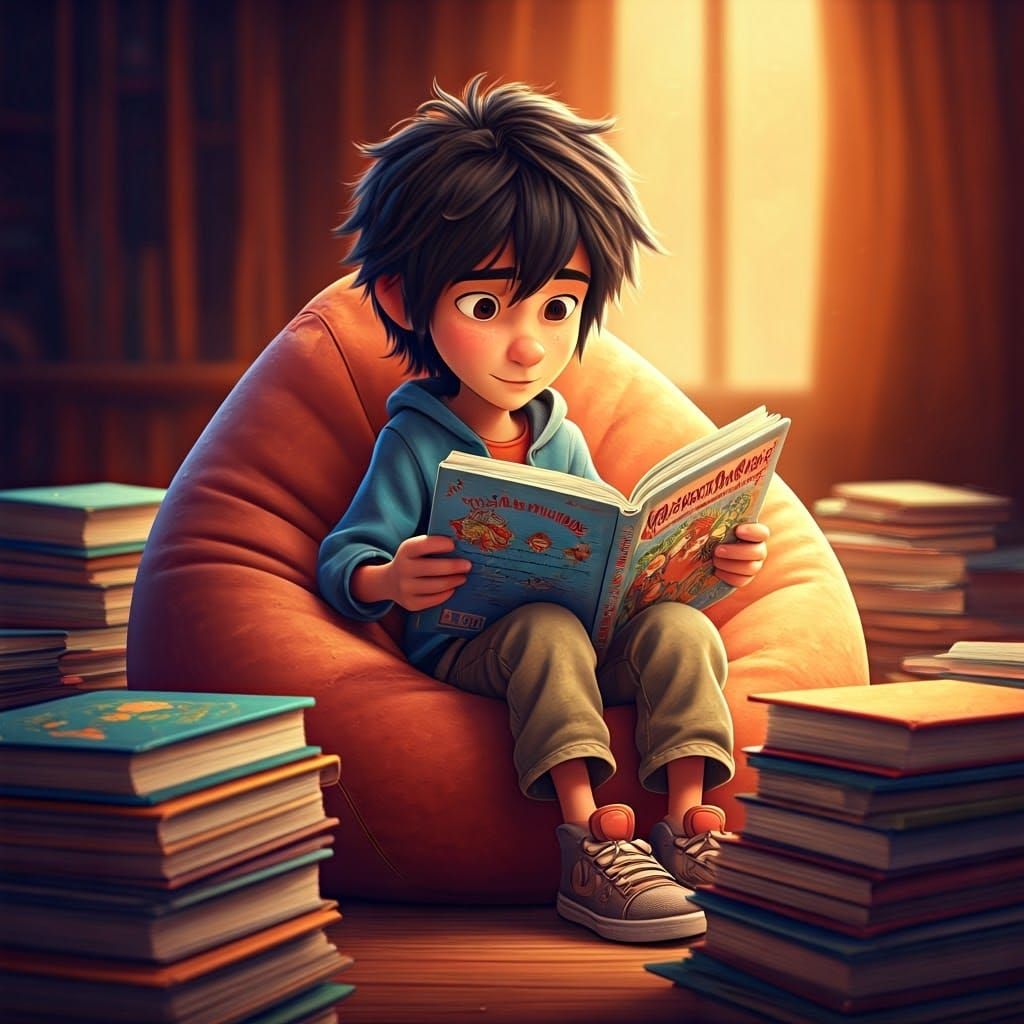 Hiro Reading: 3D Digital Art in Disney Style