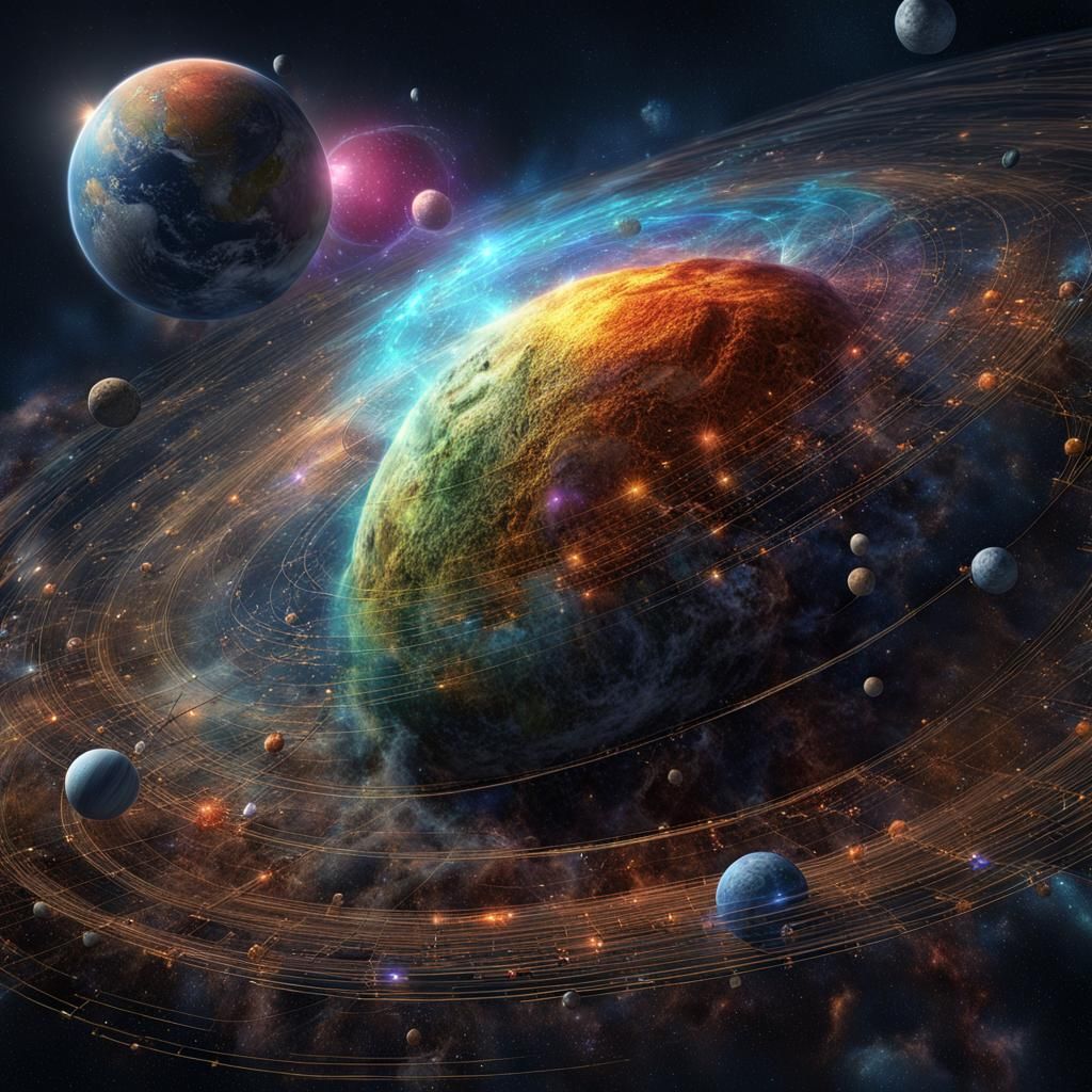 Cosmic Inflation: Detailed Matte Painting of Quantum Fluctua...