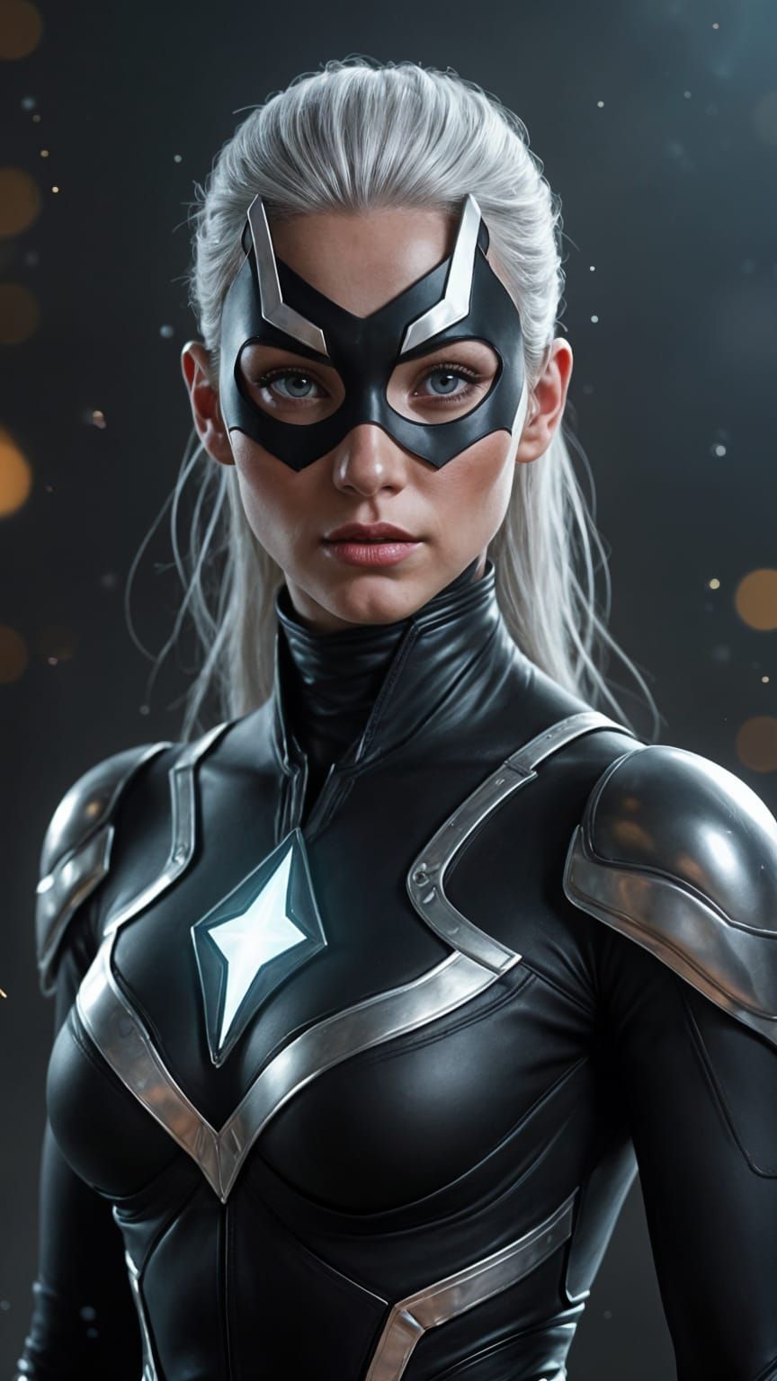 Black Bolt Female MCU Portrait in Hyperrealistic Style