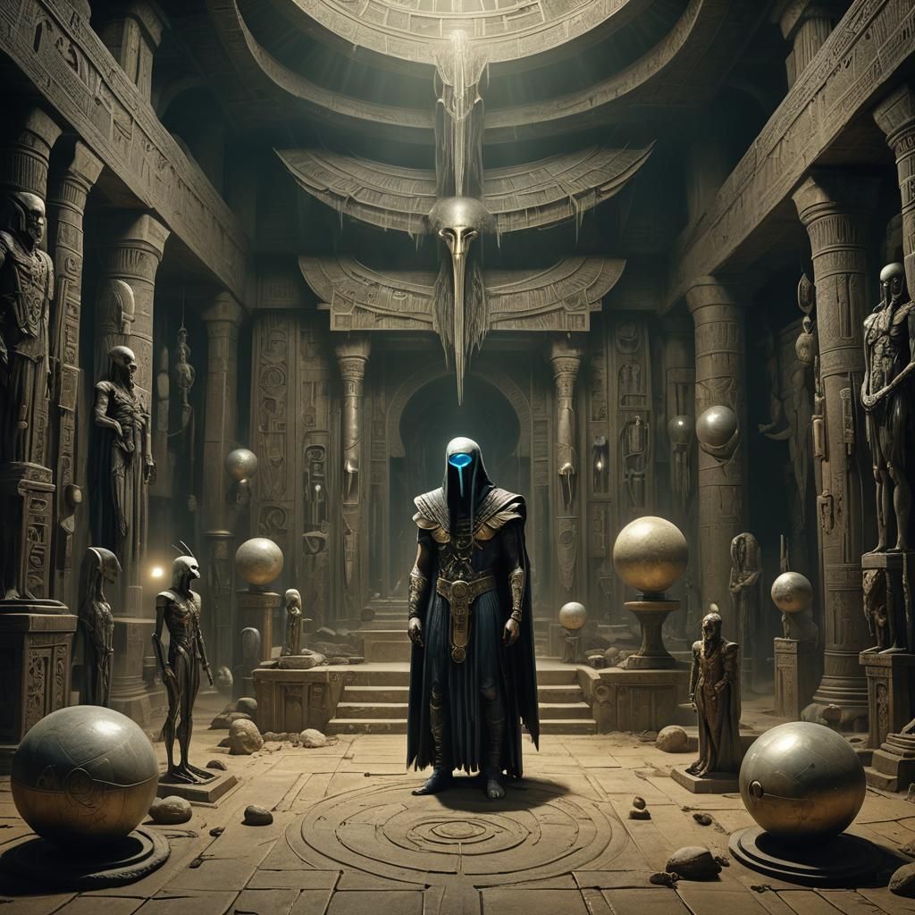 Thoth and Pandora in Mystical Chamber