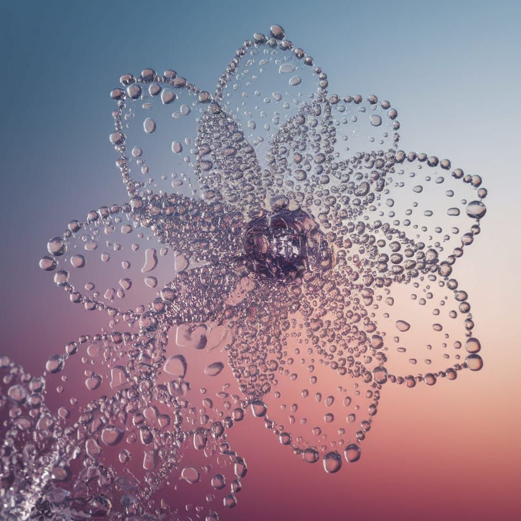 Water Droplet Blossoms in Close-Up