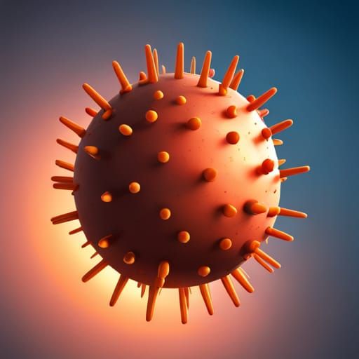 Hyperrealistic Influenza Virus with Spikes in Splash Art