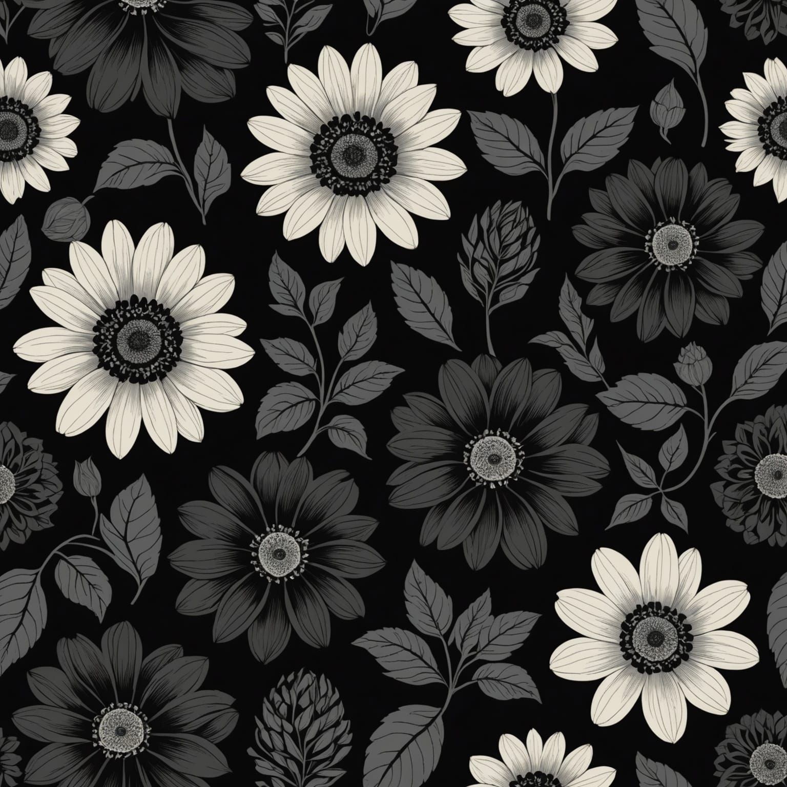 Bold Black Flowers in Full Bloom