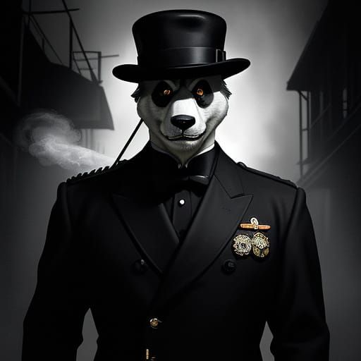 Film Noir Bear Detective in Dimly Lit Alleyway