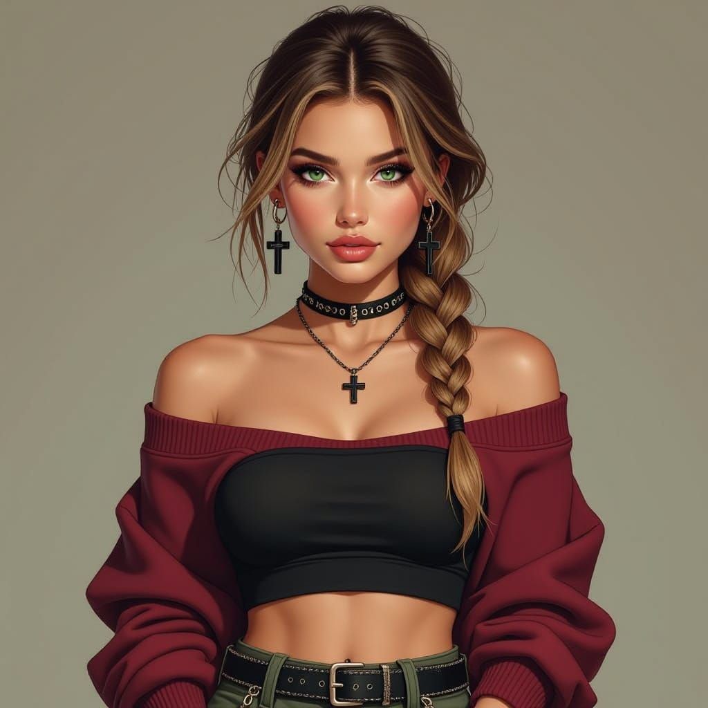 Hyperrealistic Portrait of Woman in Dark, Moody Style