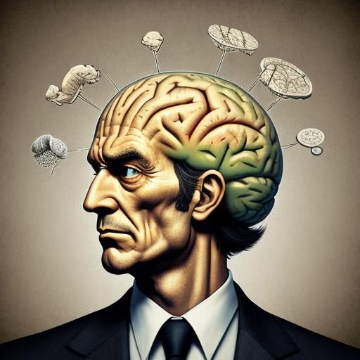 Brain Map Man Lost in Thought