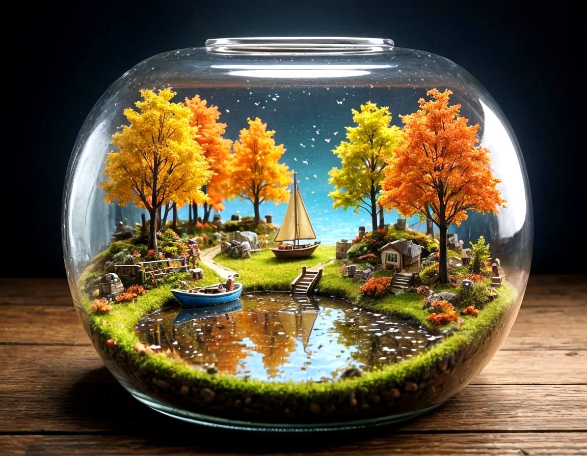 Magical Miniature Autumn World Inside a Jar