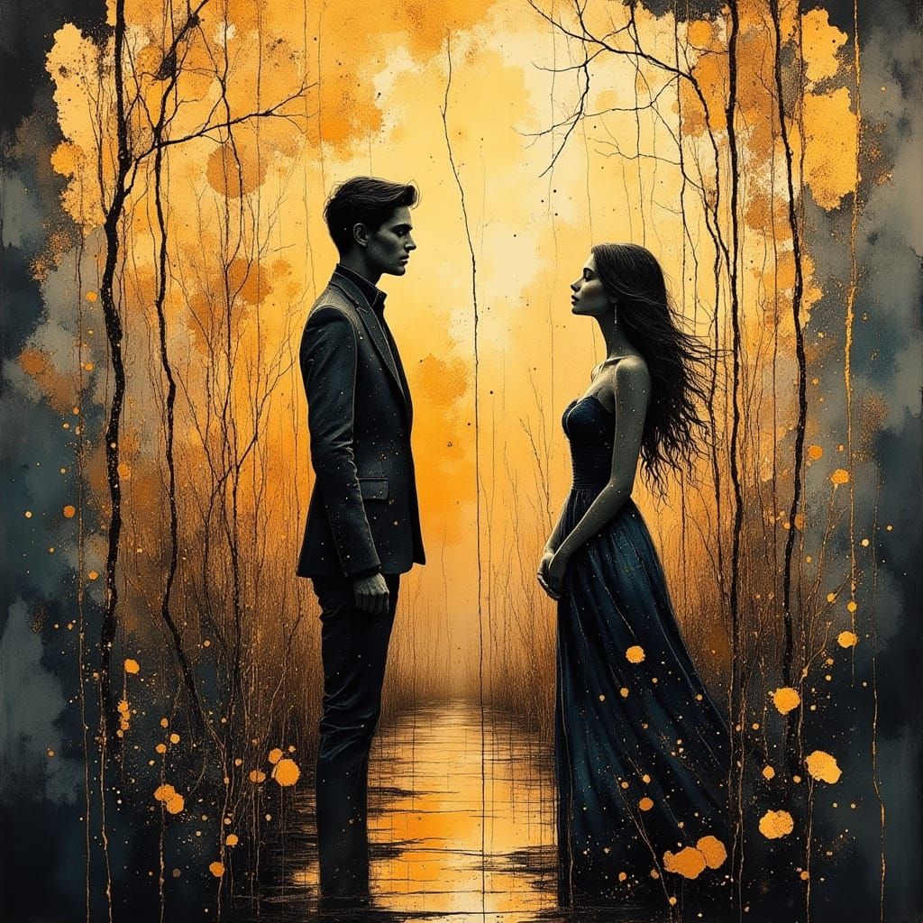 Ethereal Lovers in Golden Light