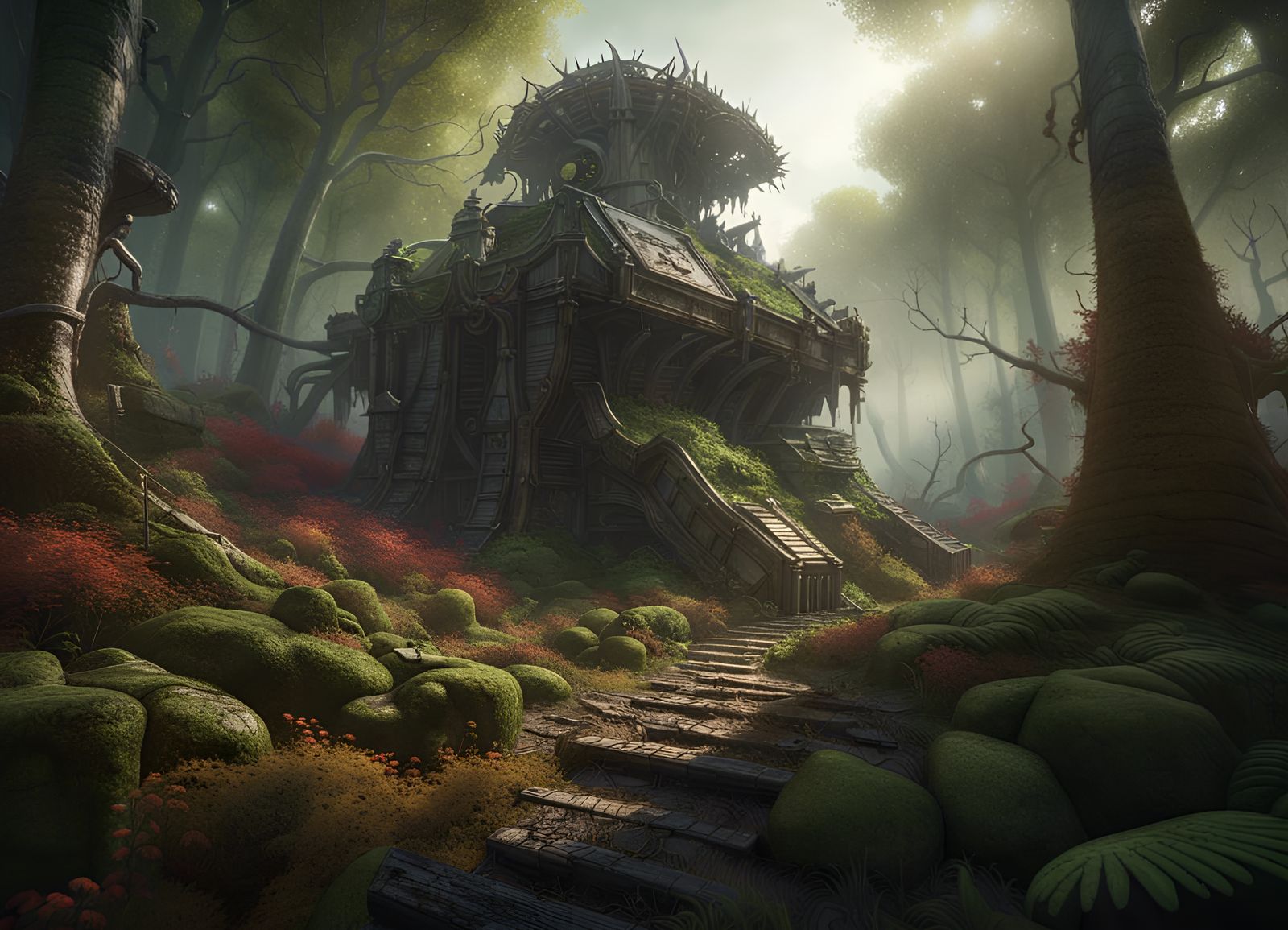 Warhammer 40k Plague Forest in Octane Render