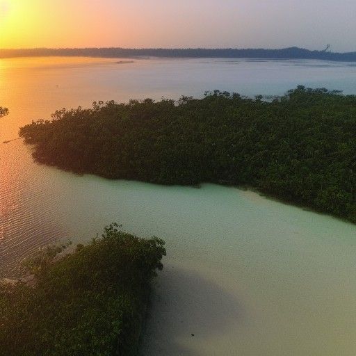 Sunset Over Kuala Sepetang Mangrove: Panoramic View