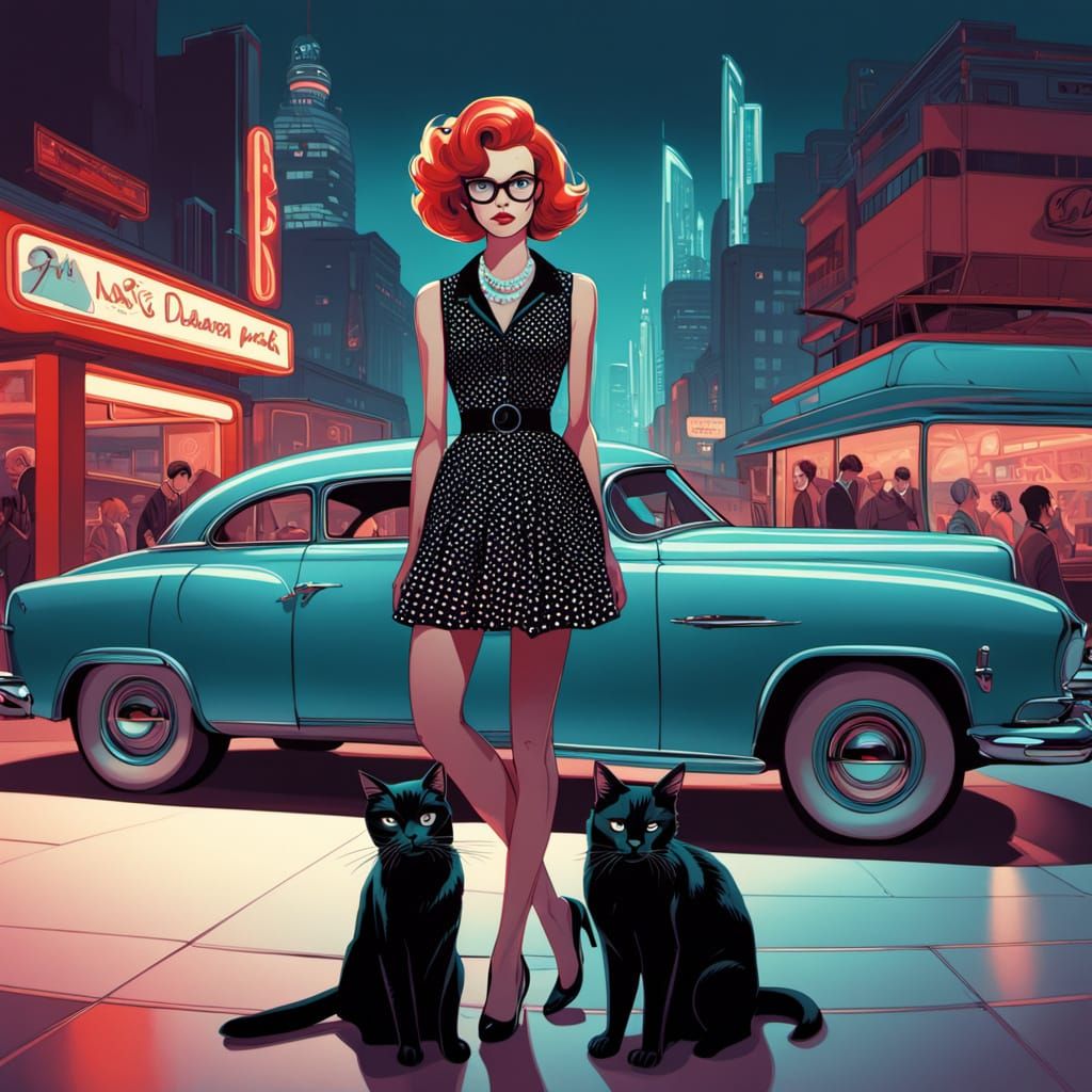 Rockabilly Goddess in a Chrome-Plated Diner