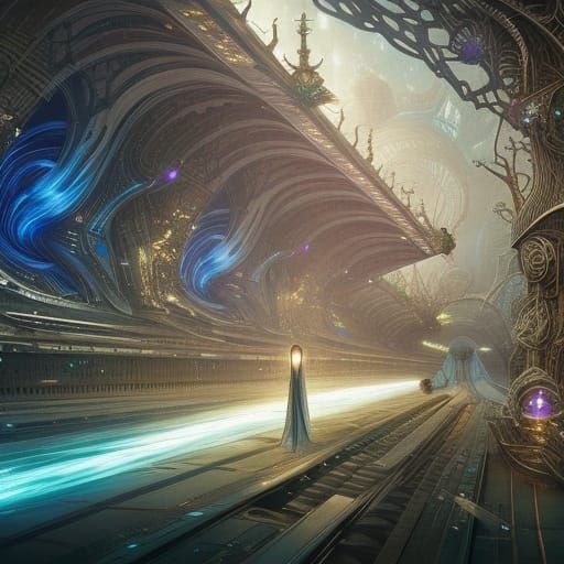 Ethereal Elf Train Station: A Sci-Fi Masterpiece