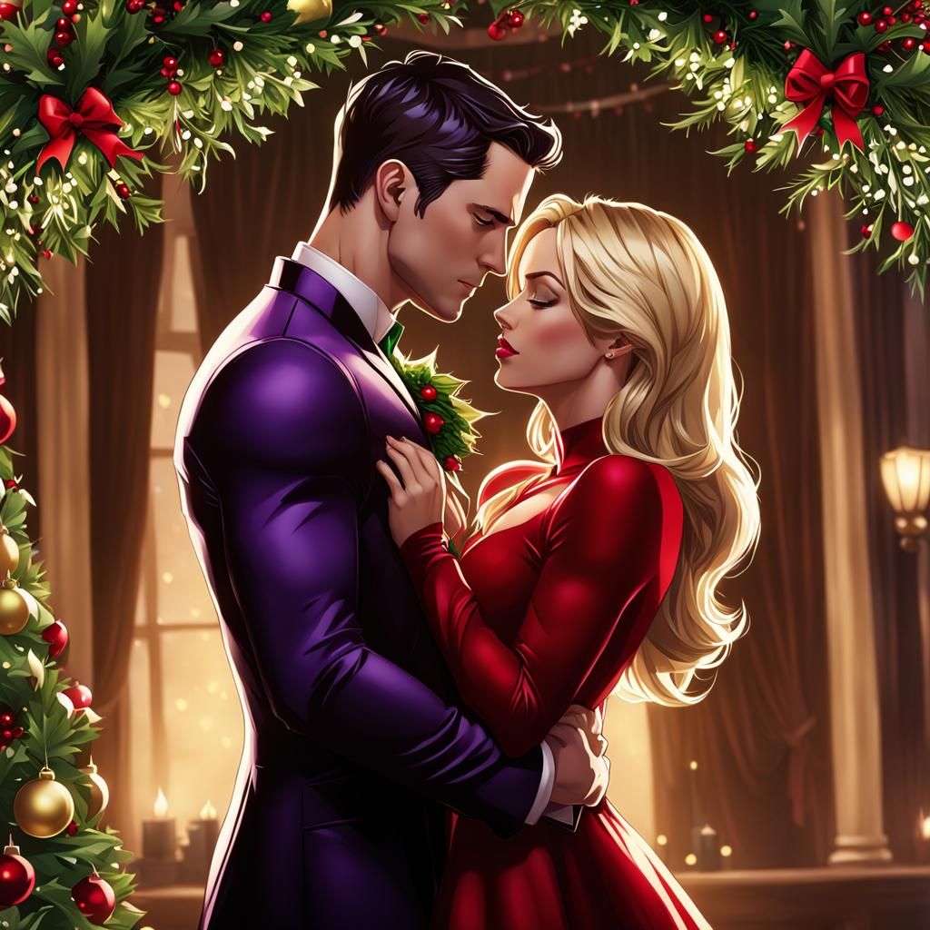 Stephanie Brown and Damien Wayne: Christmas Mistletoe Kiss