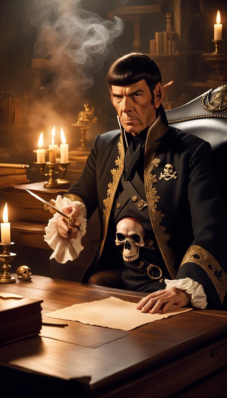 Mr. Spock as Pirate Captain Designs Jolly Roger