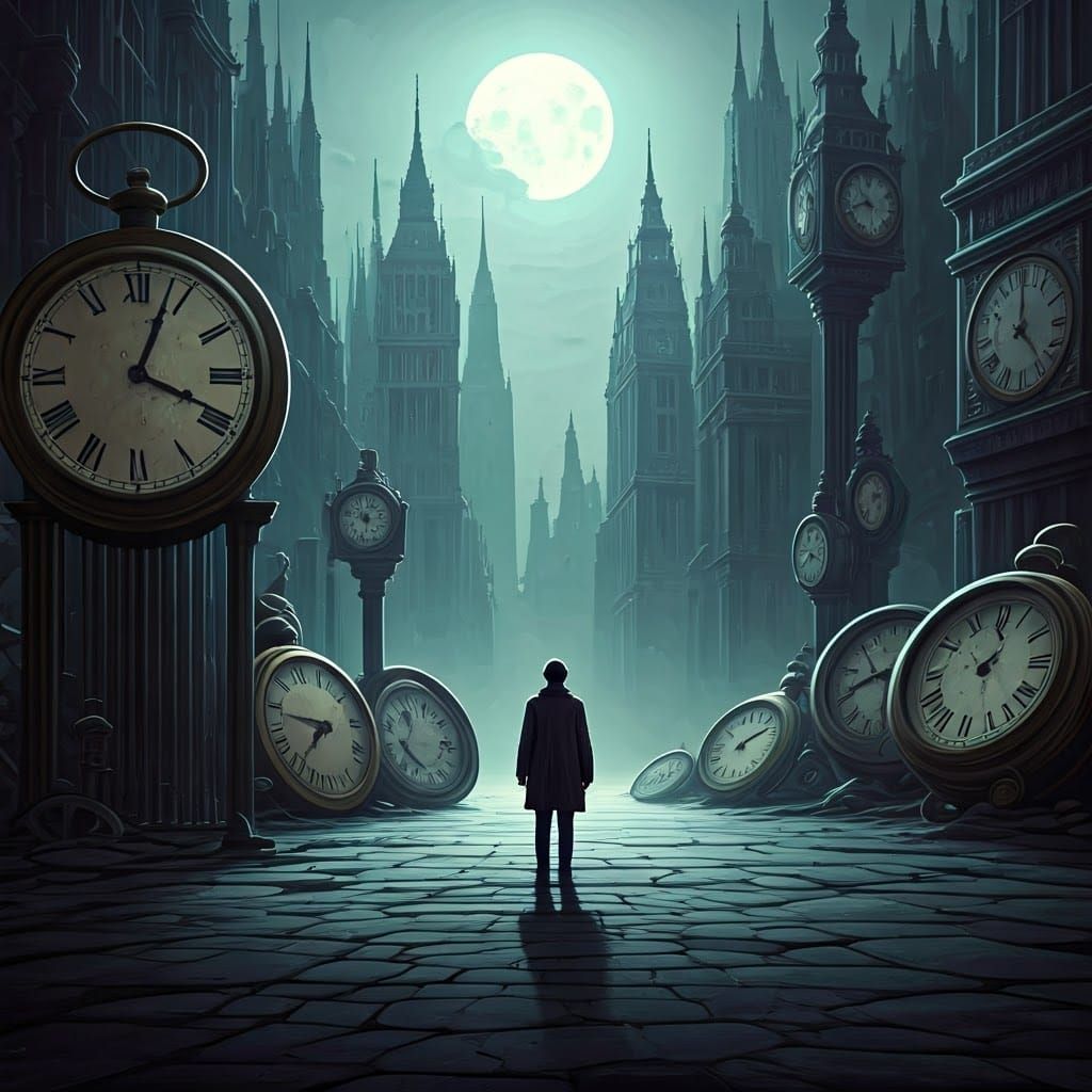 Futuristic Cityscape at Dusk, Muted Colors