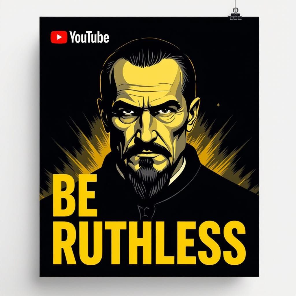 Machiavelli Portrait: Be Ruthless - Minimalist YouTube Thumb...