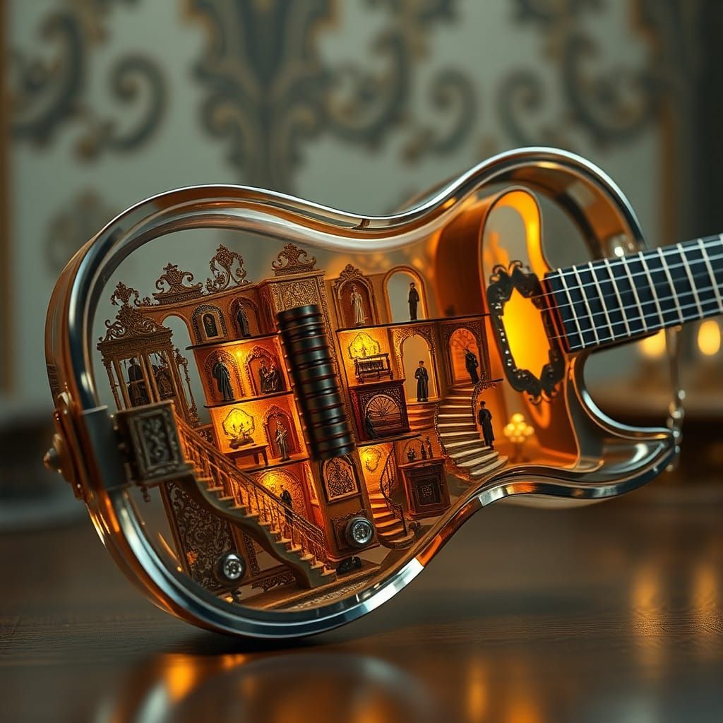 Glass Guitar Reveals Miniature Baroque World