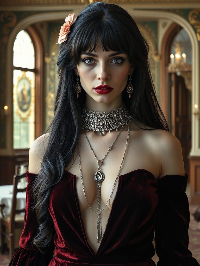 Goth Goddess in Art Nouveau Splendor