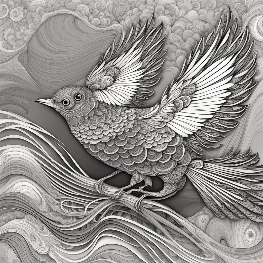 Abstract Bird in New York Fractal Art