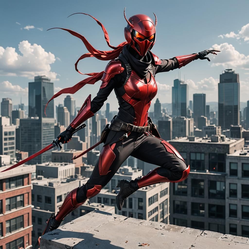 Red Mantis Assassin Mid-Leap, Insectoid Armor