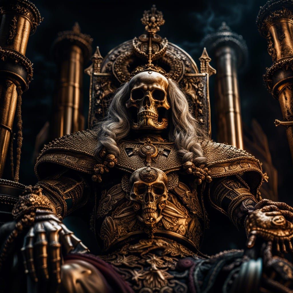 Hyperrealistic Dead Emperor of Mankind in HDR