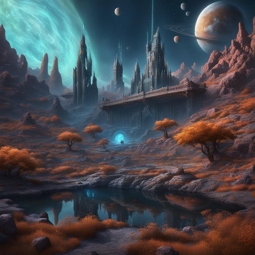 Cosmic Fantasy Concept Art in Deep Color
