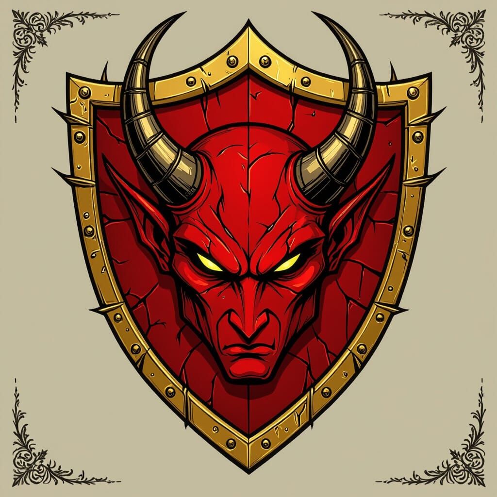 Albion Red Devils Team Badge in Dark Fantasy Style