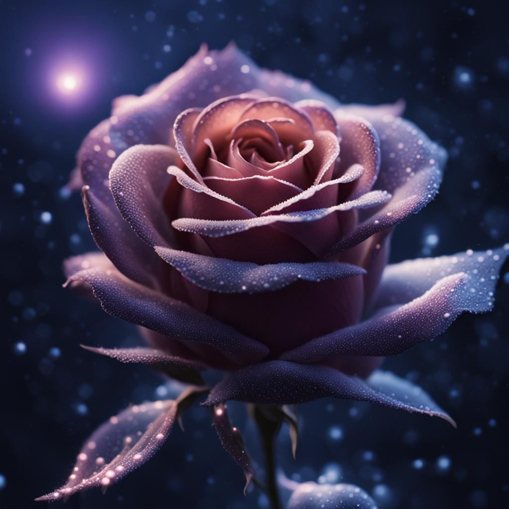 Ethereal Rose Blooms in Starlight