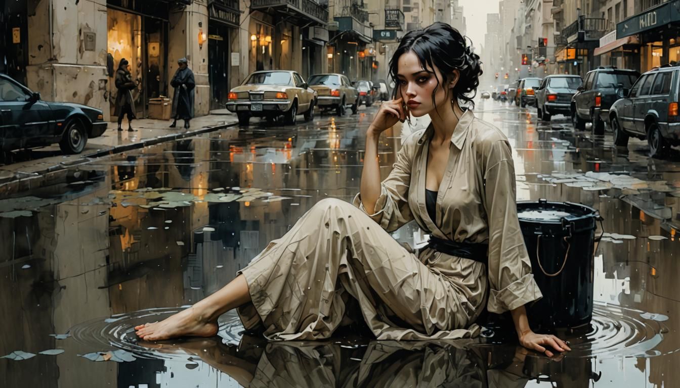 Elegant Woman in Expressionist Digital Painting