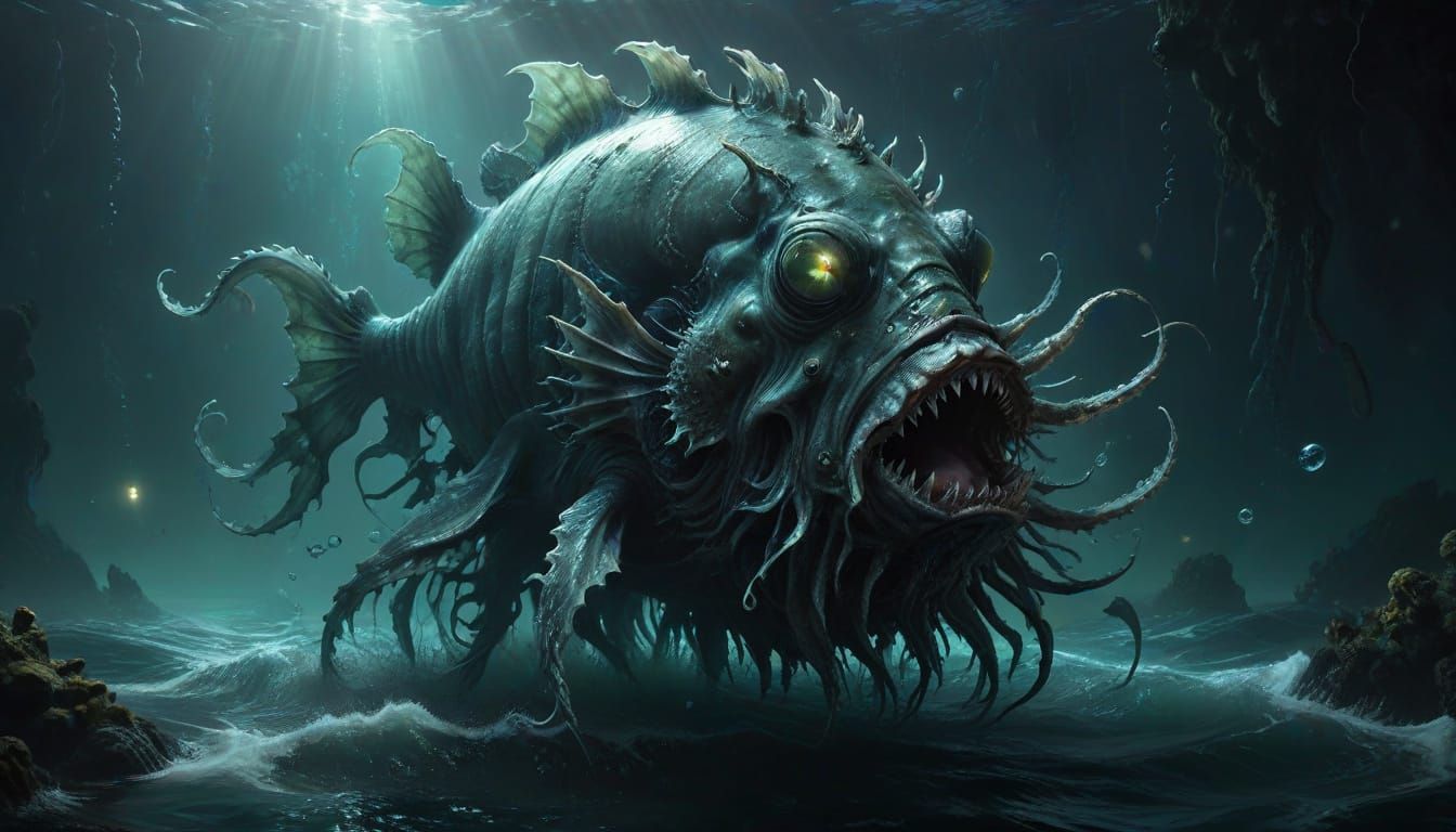 Cyberpunk-Style Biomechanical Horror Emerges from the Abyss