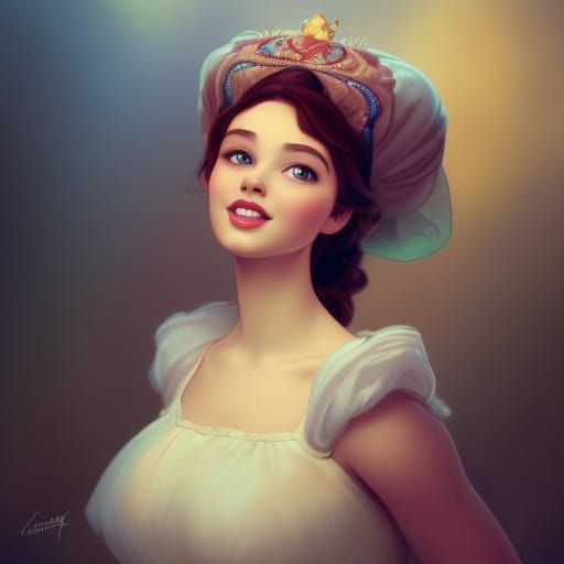 French Princess Portrait in Disney Style