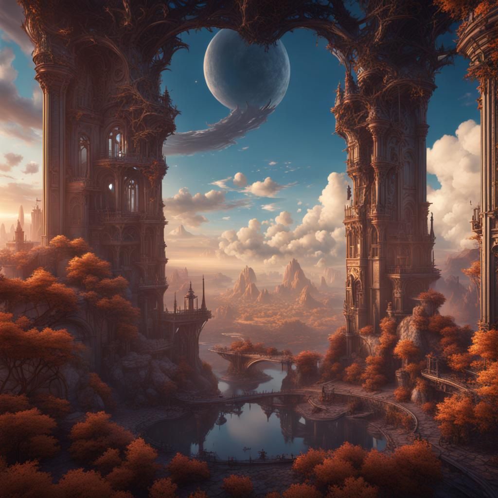Fantastical Sky Matte Painting in Deep Color