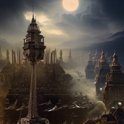 Epic Guardian in Dramatic Digital Matte Painting