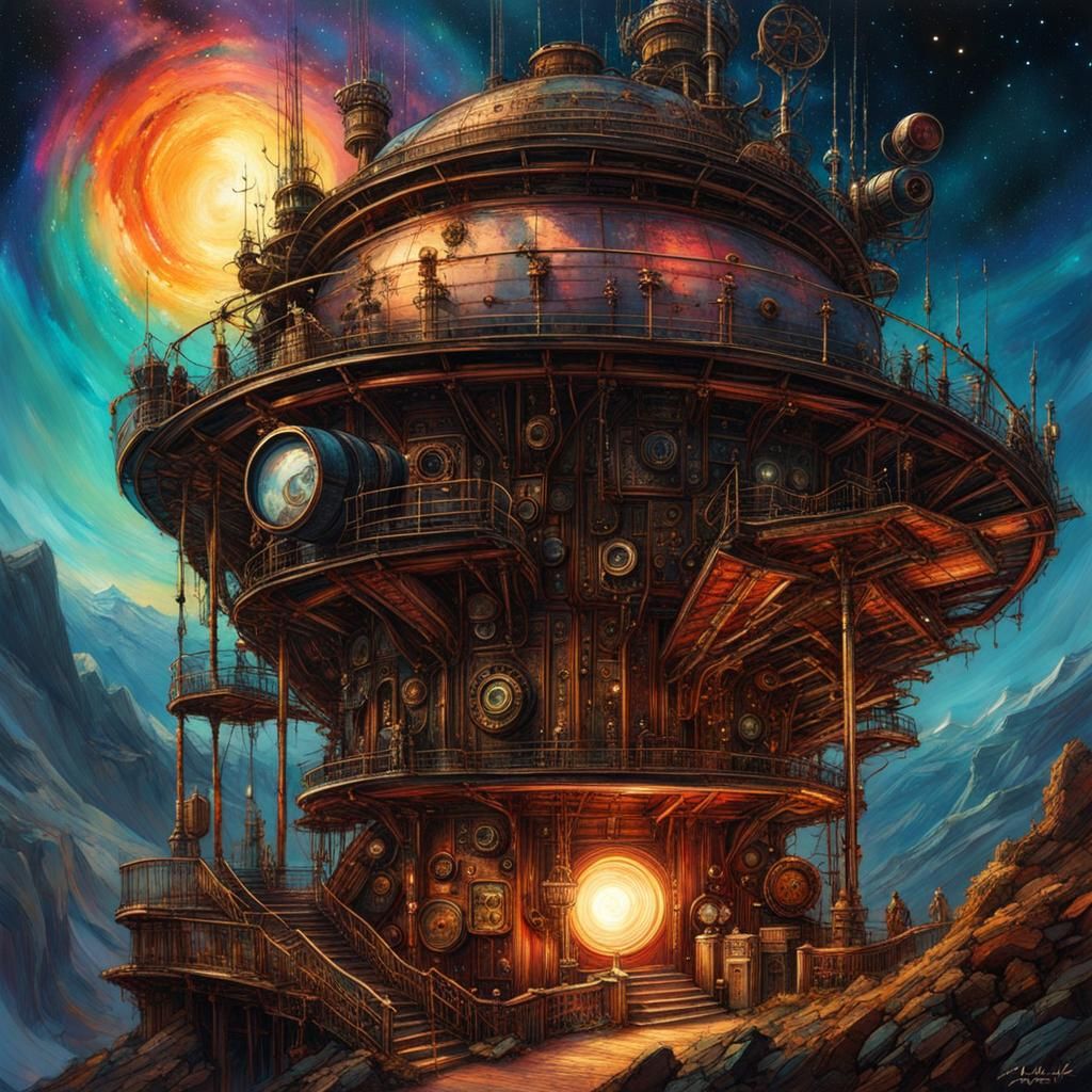 a steampunk observatory