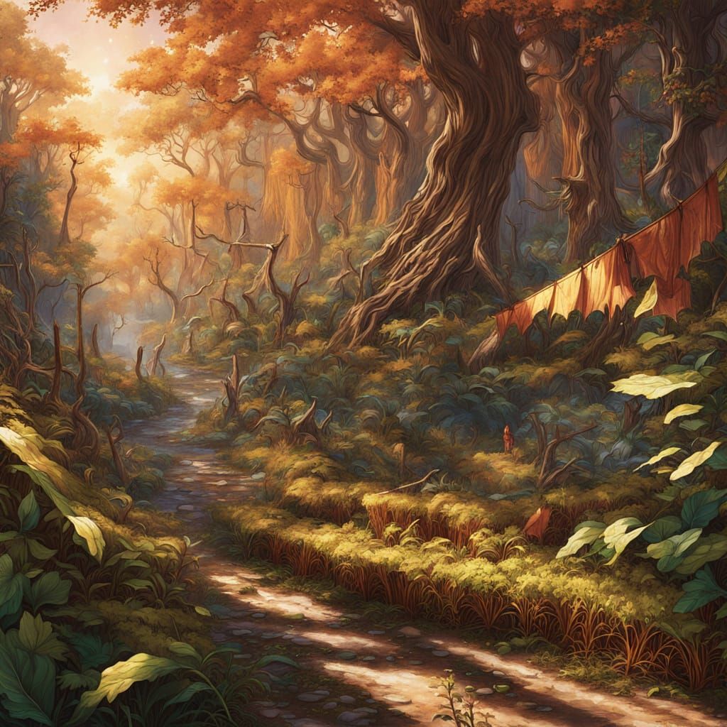 Anime-Inspired Subaru and Miko in Mystical Forest