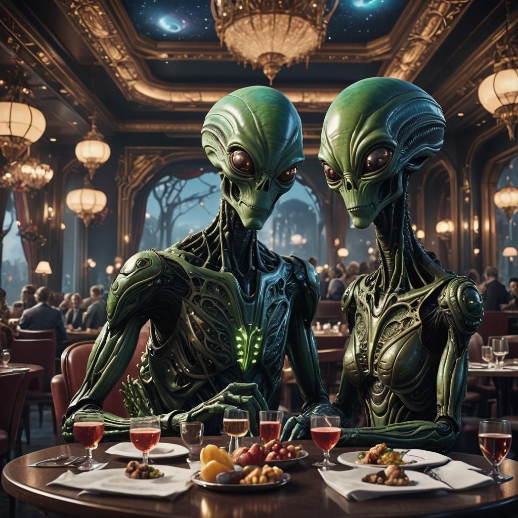 Aliens on a Date: Fantasy Concept Art