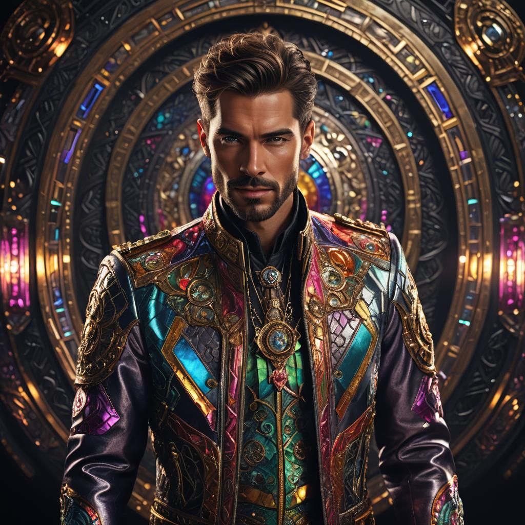 Sci-Fi Portrait of Man in Colorful Clothing