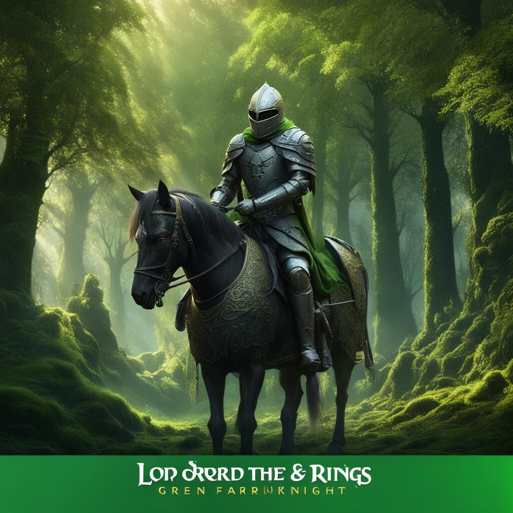 Lord of the Rings Knight in Forest, Detailed Matte Painting