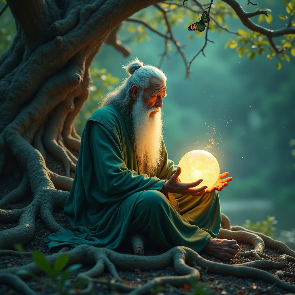 Mystical Sage in Forest Glade