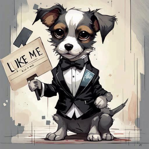 Adorable Tuxedo Puppy As Polychromatic Digital Art