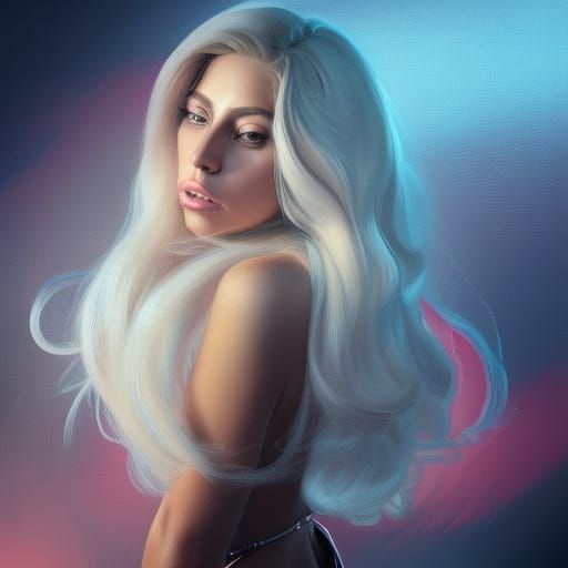 Lady Gaga Portrait in Artgerm and Mucha Style