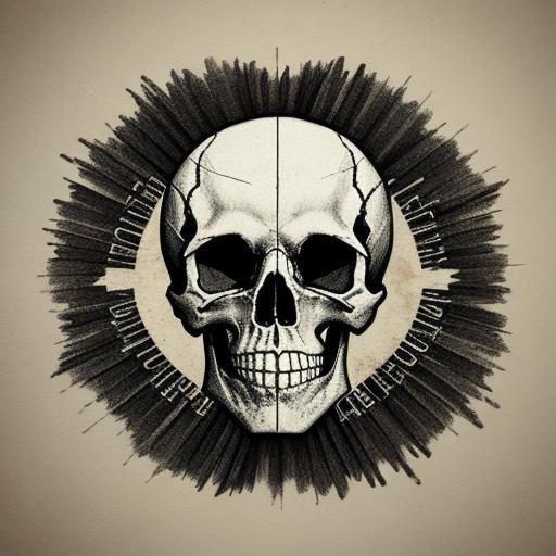Typographic Skull Art Made of the Word LOVE