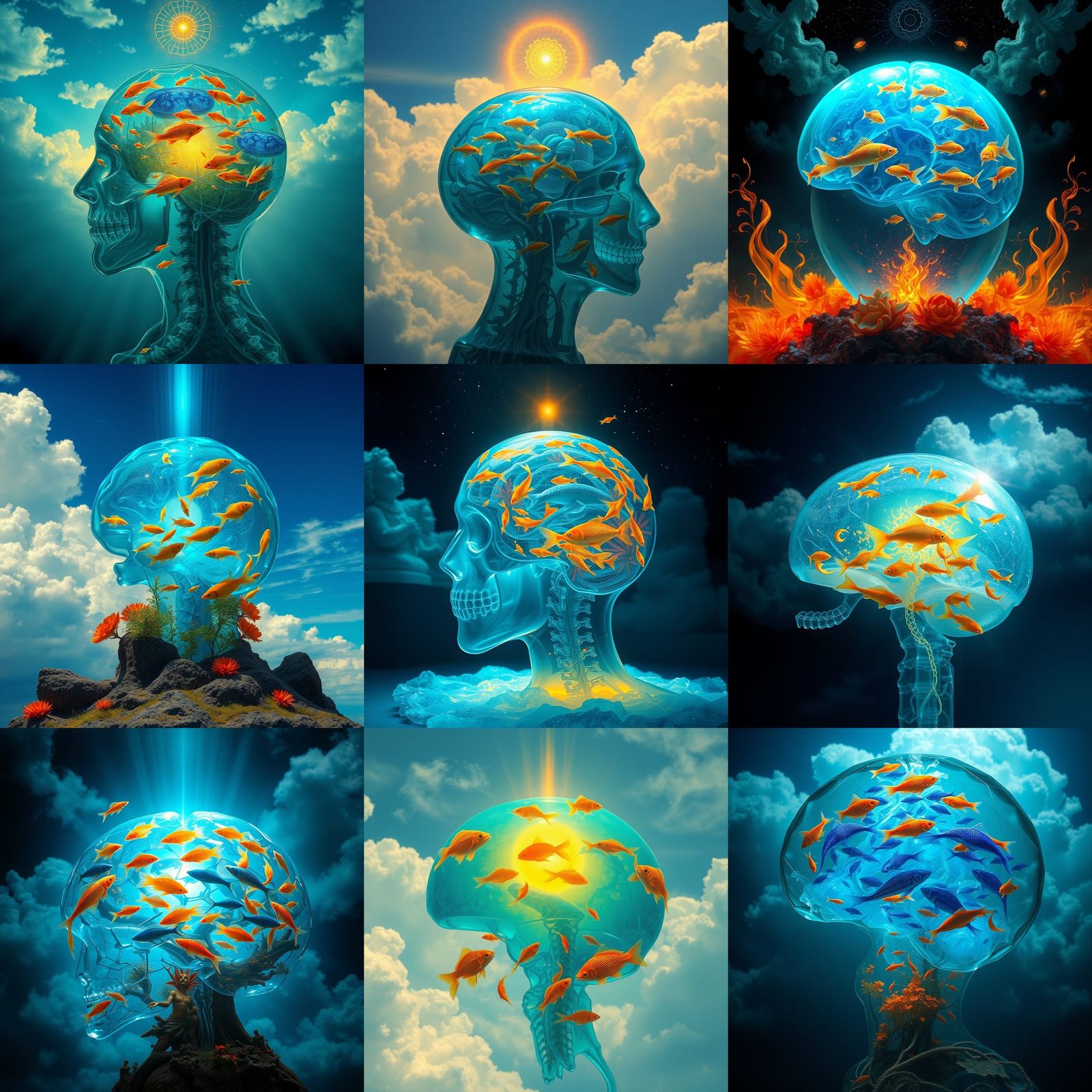 Celestial Shaman in City of Fire: Psychedelic Art